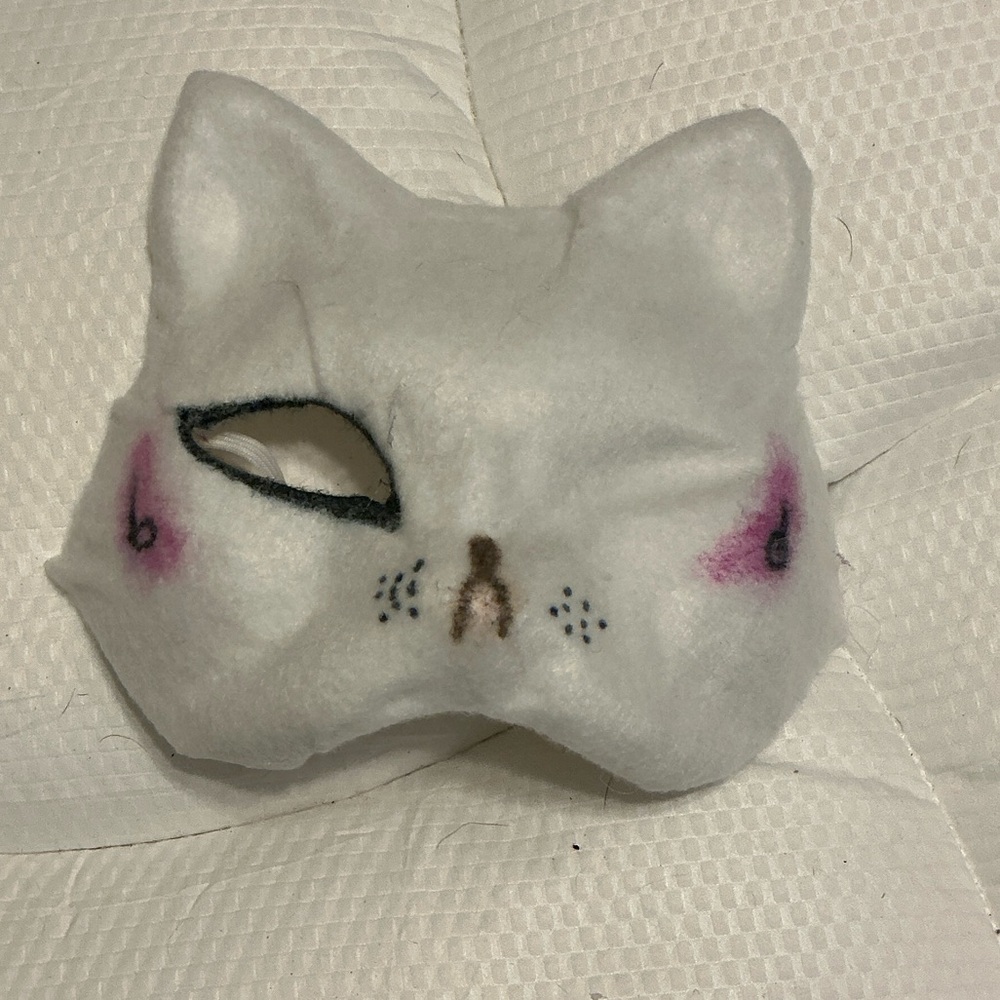 White Cat Face Mask for Cosplay